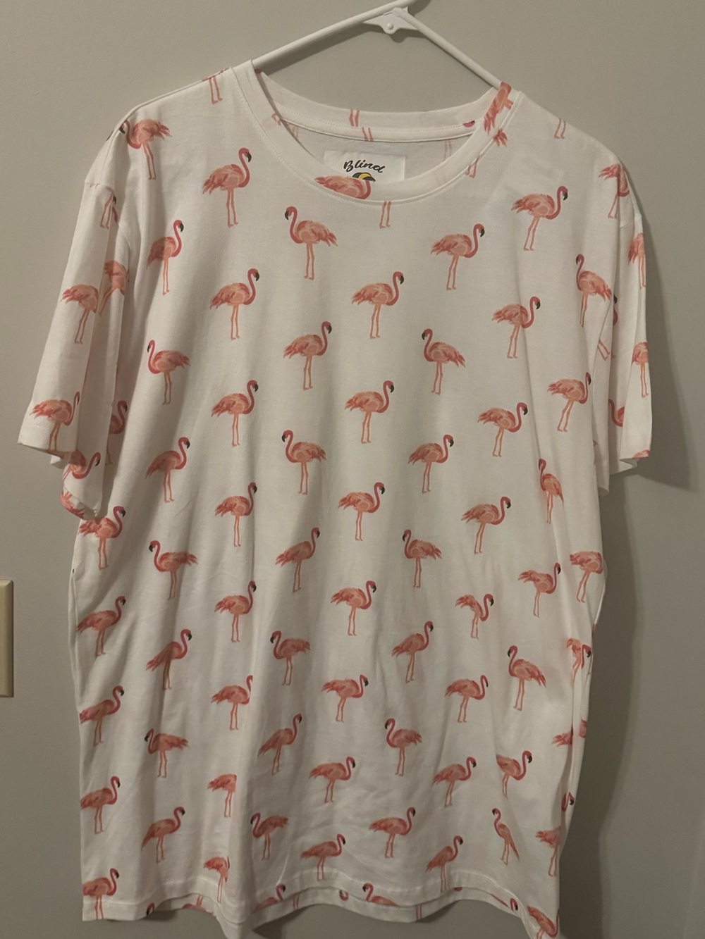 Men’s Blind Rooster Flamingo Print Short Sleeve Tee - XL - NWT